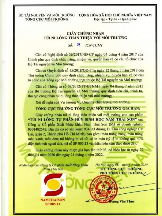 Giấy phép sản xuất bao bì thực phẩm